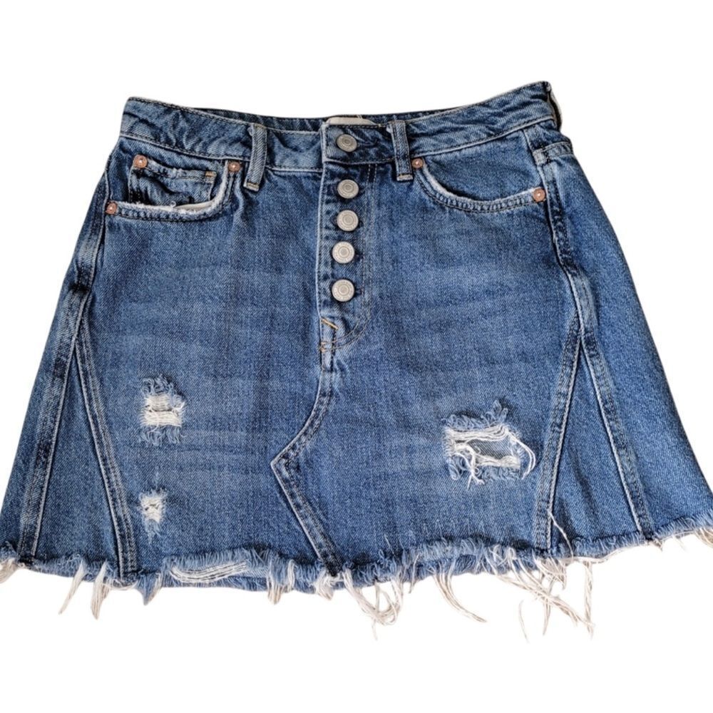 We the Free raw edge mini skirt sz 26 EUC